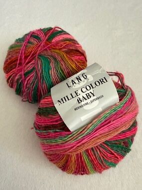 {NWT} Lang Yarns | Mille Colori Baby Merino Fine Wool Superwash Yarn 845.0152